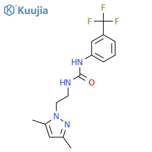 3-2-(3,5-dimethyl-1H-pyrazol-1-yl)ethyl-1-3-(trifluoromethyl)phenylurea structure