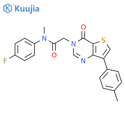 N-(4-fluorophenyl)-N-methyl-2-[7-(4-methylphenyl)-4-oxo-3H,4H-thieno[3,2-d]pyrimidin-3-yl]acetamide structure