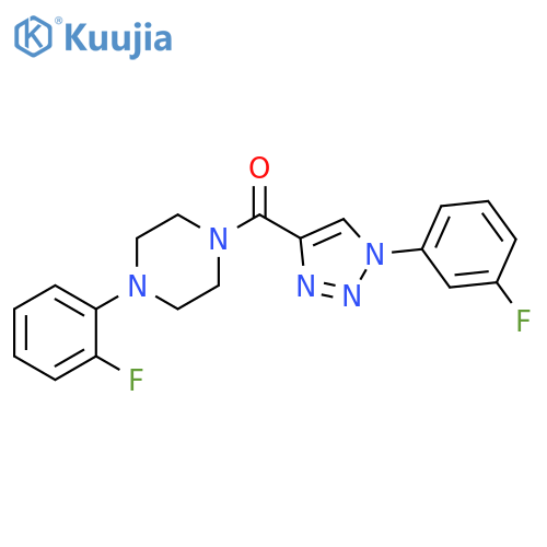 1-(2-fluorophenyl)-4-[1-(3-fluorophenyl)-1H-1,2,3-triazole-4-carbonyl]piperazine structure