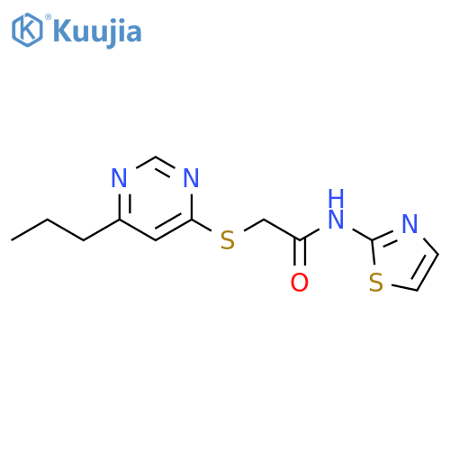 2-(6-propylpyrimidin-4-yl)sulfanyl-N-(1,3-thiazol-2-yl)acetamide structure