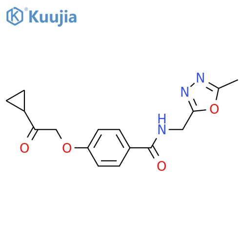 4-(2-cyclopropyl-2-oxoethoxy)-N-(5-methyl-1,3,4-oxadiazol-2-yl)methylbenzamide structure