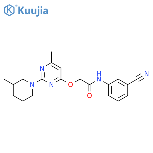 N-(3-cyanophenyl)-2-{[6-methyl-2-(3-methylpiperidin-1-yl)pyrimidin-4-yl]oxy}acetamide structure