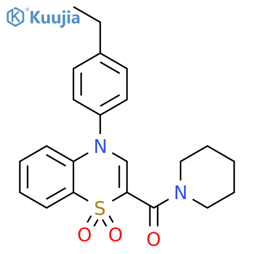 4-(4-ethylphenyl)-2-(piperidine-1-carbonyl)-4H-1lambda6,4-benzothiazine-1,1-dione structure