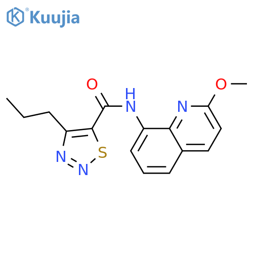 N-(2-methoxyquinolin-8-yl)-4-propyl-1,2,3-thiadiazole-5-carboxamide structure