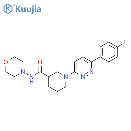 1-6-(4-fluorophenyl)pyridazin-3-yl-N-(morpholin-4-yl)piperidine-3-carboxamide structure