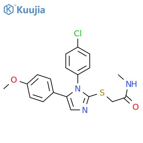 2-{[1-(4-chlorophenyl)-5-(4-methoxyphenyl)-1H-imidazol-2-yl]sulfanyl}-N-methylacetamide structure