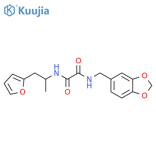 N-(2H-1,3-benzodioxol-5-yl)methyl-N'-1-(furan-2-yl)propan-2-ylethanediamide structure