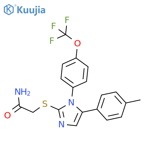 2-{[5-(4-methylphenyl)-1-[4-(trifluoromethoxy)phenyl]-1H-imidazol-2-yl]sulfanyl}acetamide structure
