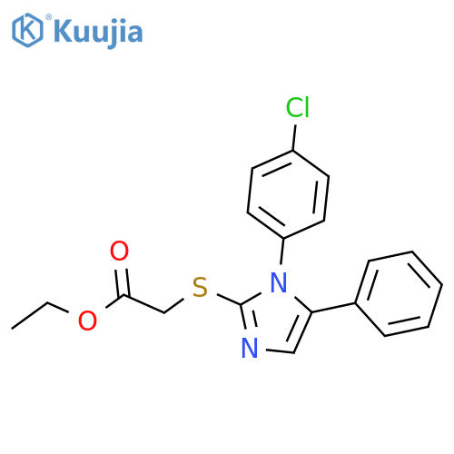 ethyl 2-{[1-(4-chlorophenyl)-5-phenyl-1H-imidazol-2-yl]sulfanyl}acetate structure