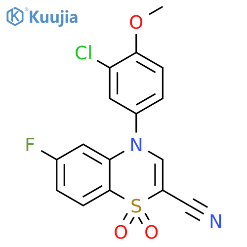 4-(3-chloro-4-methoxyphenyl)-6-fluoro-1,1-dioxo-4H-1lambda6,4-benzothiazine-2-carbonitrile structure