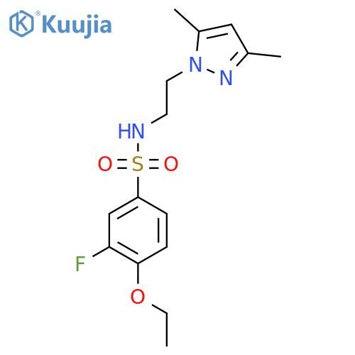 N-2-(3,5-dimethyl-1H-pyrazol-1-yl)ethyl-4-ethoxy-3-fluorobenzene-1-sulfonamide structure