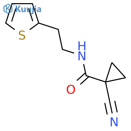 1-cyano-N-[2-(thiophen-2-yl)ethyl]cyclopropane-1-carboxamide structure