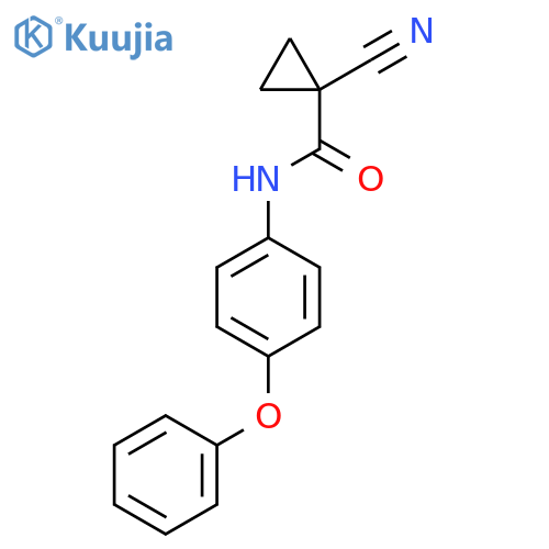 1-cyano-N-(4-phenoxyphenyl)cyclopropane-1-carboxamide structure