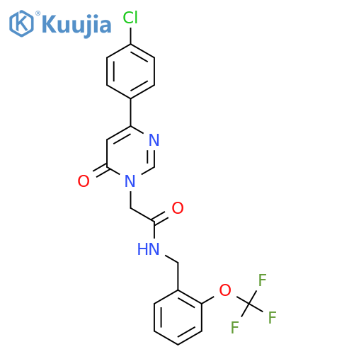 2-4-(4-chlorophenyl)-6-oxo-1,6-dihydropyrimidin-1-yl-N-{2-(trifluoromethoxy)phenylmethyl}acetamide structure