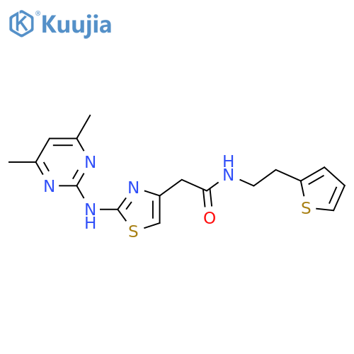 2-{2-(4,6-dimethylpyrimidin-2-yl)amino-1,3-thiazol-4-yl}-N-2-(thiophen-2-yl)ethylacetamide structure