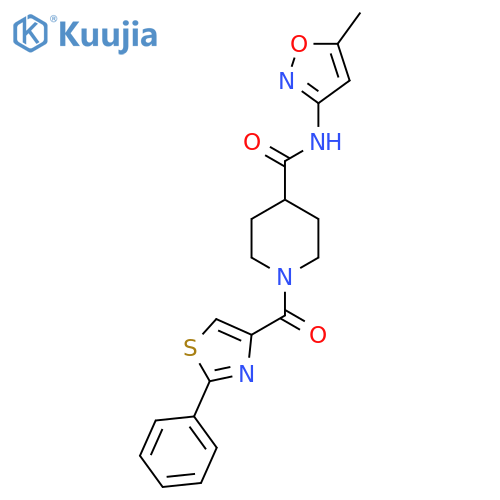 N-(5-methyl-1,2-oxazol-3-yl)-1-(2-phenyl-1,3-thiazole-4-carbonyl)piperidine-4-carboxamide structure