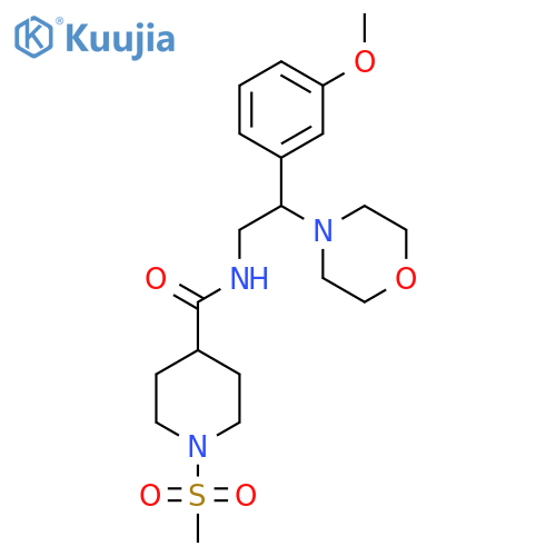1-methanesulfonyl-N-2-(3-methoxyphenyl)-2-(morpholin-4-yl)ethylpiperidine-4-carboxamide structure