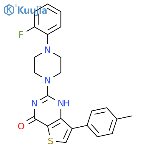 2-[4-(2-fluorophenyl)piperazin-1-yl]-7-(4-methylphenyl)-3H,4H-thieno[3,2-d]pyrimidin-4-one structure
