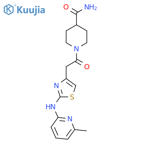 1-(2-{2-(6-methylpyridin-2-yl)amino-1,3-thiazol-4-yl}acetyl)piperidine-4-carboxamide structure