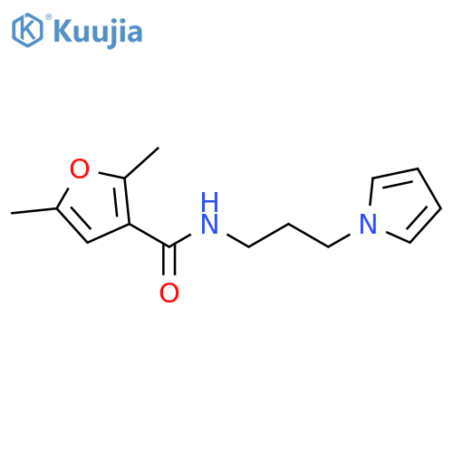 2,5-dimethyl-N-[3-(1H-pyrrol-1-yl)propyl]furan-3-carboxamide structure