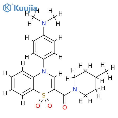 4-[4-(dimethylamino)phenyl]-2-(4-methylpiperidine-1-carbonyl)-4H-1lambda6,4-benzothiazine-1,1-dione structure