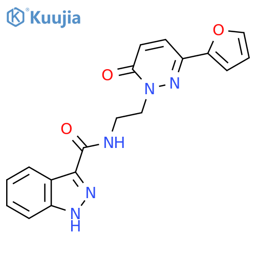 N-{2-3-(furan-2-yl)-6-oxo-1,6-dihydropyridazin-1-ylethyl}-1H-indazole-3-carboxamide structure