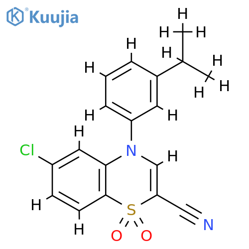 6-chloro-1,1-dioxo-4-[3-(propan-2-yl)phenyl]-4H-1lambda6,4-benzothiazine-2-carbonitrile structure