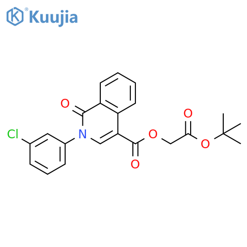 tert-butyl 2-[2-(3-chlorophenyl)-1-oxo-1,2-dihydroisoquinoline-4-carbonyloxy]acetate structure