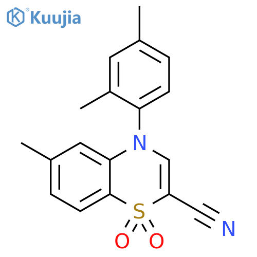 4-(2,4-dimethylphenyl)-6-methyl-1,1-dioxo-4H-1lambda6,4-benzothiazine-2-carbonitrile structure