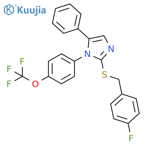 2-{[(4-fluorophenyl)methyl]sulfanyl}-5-phenyl-1-[4-(trifluoromethoxy)phenyl]-1H-imidazole structure