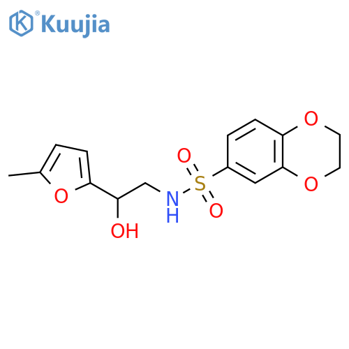 N-2-hydroxy-2-(5-methylfuran-2-yl)ethyl-2,3-dihydro-1,4-benzodioxine-6-sulfonamide structure