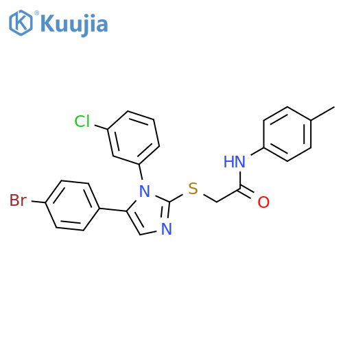 2-{[5-(4-bromophenyl)-1-(3-chlorophenyl)-1H-imidazol-2-yl]sulfanyl}-N-(4-methylphenyl)acetamide structure