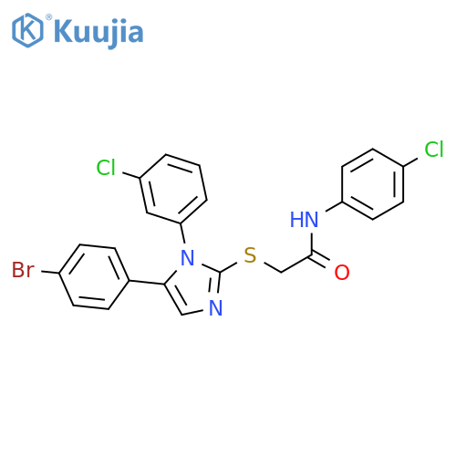 2-{[5-(4-bromophenyl)-1-(3-chlorophenyl)-1H-imidazol-2-yl]sulfanyl}-N-(4-chlorophenyl)acetamide structure