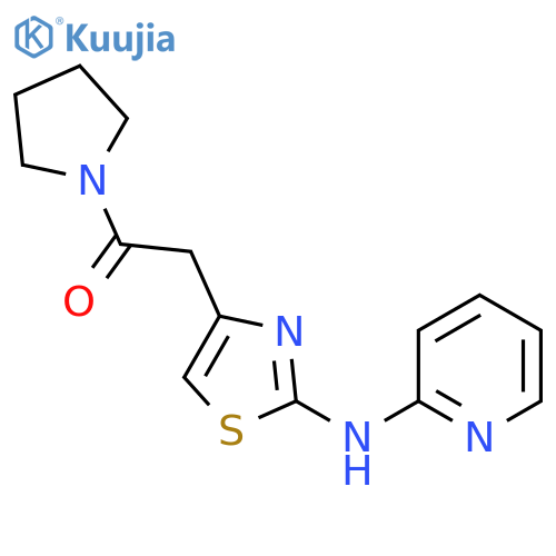 2-{2-[(pyridin-2-yl)amino]-1,3-thiazol-4-yl}-1-(pyrrolidin-1-yl)ethan-1-one structure
