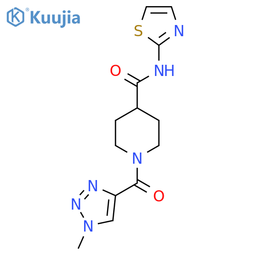 1-(1-methyl-1H-1,2,3-triazole-4-carbonyl)-N-(1,3-thiazol-2-yl)piperidine-4-carboxamide structure