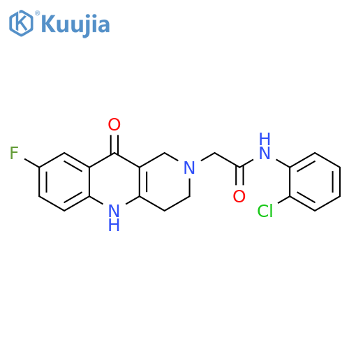 N-(2-chlorophenyl)-2-{8-fluoro-10-oxo-1H,2H,3H,4H,5H,10H-benzo[b]1,6-naphthyridin-2-yl}acetamide structure
