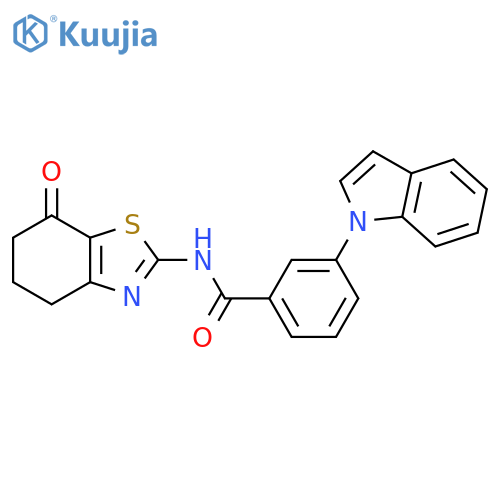 3-(1H-indol-1-yl)-N-(7-oxo-4,5,6,7-tetrahydro-1,3-benzothiazol-2-yl)benzamide structure
