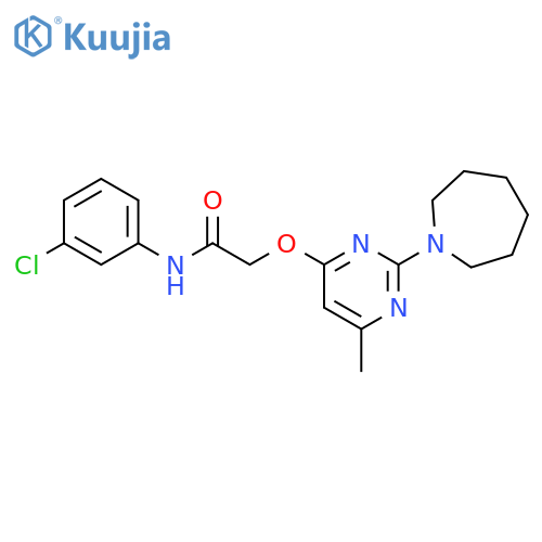 2-{[2-(azepan-1-yl)-6-methylpyrimidin-4-yl]oxy}-N-(3-chlorophenyl)acetamide structure