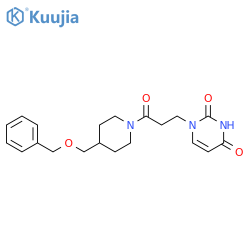 1-(3-{4-(benzyloxy)methylpiperidin-1-yl}-3-oxopropyl)-1,2,3,4-tetrahydropyrimidine-2,4-dione structure
