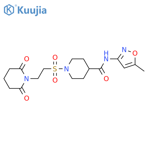 1-2-(2,6-dioxopiperidin-1-yl)ethanesulfonyl-N-(5-methyl-1,2-oxazol-3-yl)piperidine-4-carboxamide structure