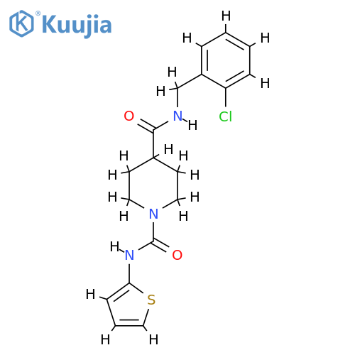 N4-[(2-chlorophenyl)methyl]-N1-(thiophen-2-yl)piperidine-1,4-dicarboxamide structure