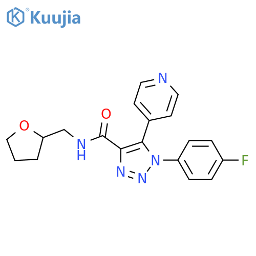 1-(4-fluorophenyl)-N-[(oxolan-2-yl)methyl]-5-(pyridin-4-yl)-1H-1,2,3-triazole-4-carboxamide structure