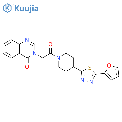 3-(2-{4-5-(furan-2-yl)-1,3,4-thiadiazol-2-ylpiperidin-1-yl}-2-oxoethyl)-3,4-dihydroquinazolin-4-one structure