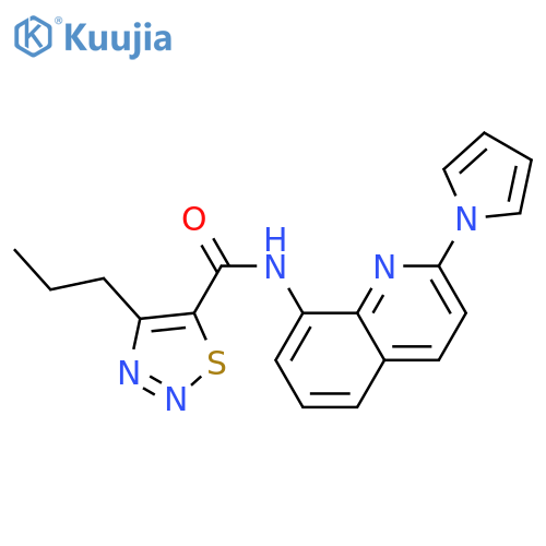 4-propyl-N-2-(1H-pyrrol-1-yl)quinolin-8-yl-1,2,3-thiadiazole-5-carboxamide structure