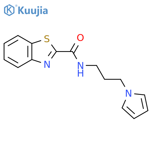 N-[3-(1H-pyrrol-1-yl)propyl]-1,3-benzothiazole-2-carboxamide structure