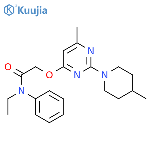 N-ethyl-2-{[6-methyl-2-(4-methylpiperidin-1-yl)pyrimidin-4-yl]oxy}-N-phenylacetamide structure