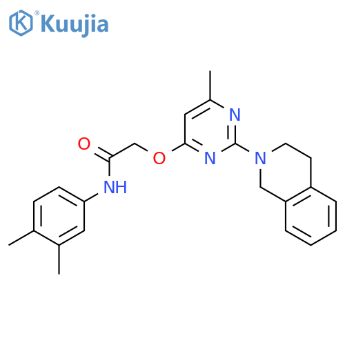 N-(3,4-dimethylphenyl)-2-{[6-methyl-2-(1,2,3,4-tetrahydroisoquinolin-2-yl)pyrimidin-4-yl]oxy}acetamide structure