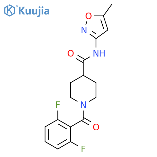 1-(2,6-difluorobenzoyl)-N-(5-methyl-1,2-oxazol-3-yl)piperidine-4-carboxamide structure