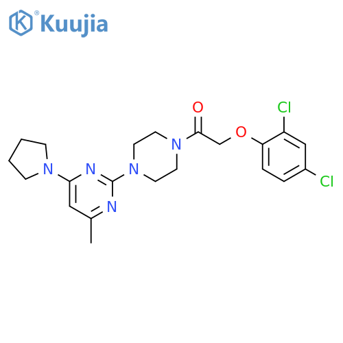 2-(2,4-dichlorophenoxy)-1-{4-4-methyl-6-(pyrrolidin-1-yl)pyrimidin-2-ylpiperazin-1-yl}ethan-1-one structure