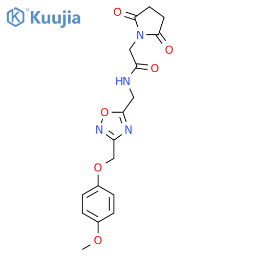 2-(2,5-dioxopyrrolidin-1-yl)-N-({3-(4-methoxyphenoxy)methyl-1,2,4-oxadiazol-5-yl}methyl)acetamide structure